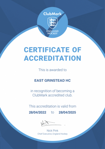 Clubmark-Certificate---East-Grinstead-HC
