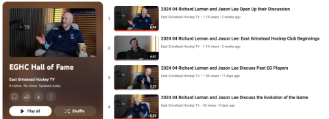 East Grinstead Hockey TV Hall of Fame Playlist